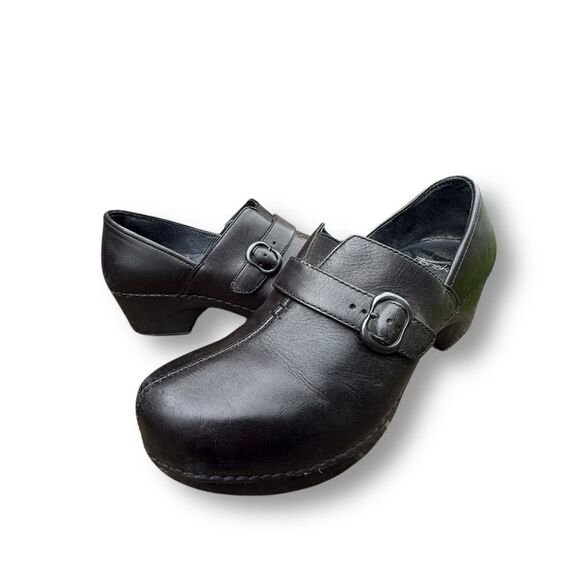 Dansko Tamara Black Leather Slip on Clog Mules Shoes EU 42 Women's size 11.5-12 - Picture 2 of 13